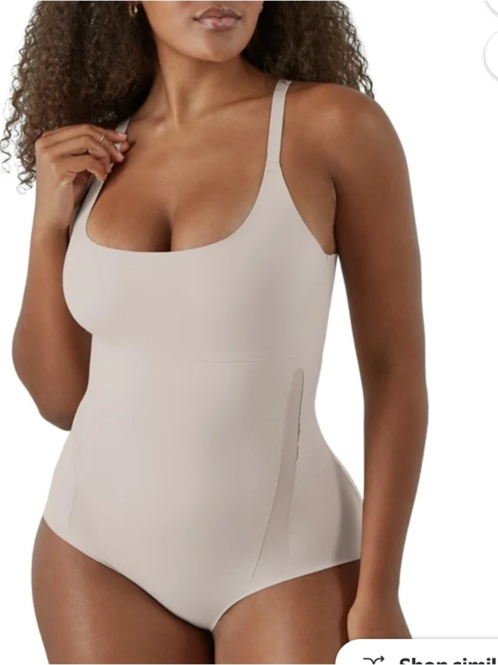 New XL Maidenform bodysuit fleexes shapewear cool comfort beige nude shaping